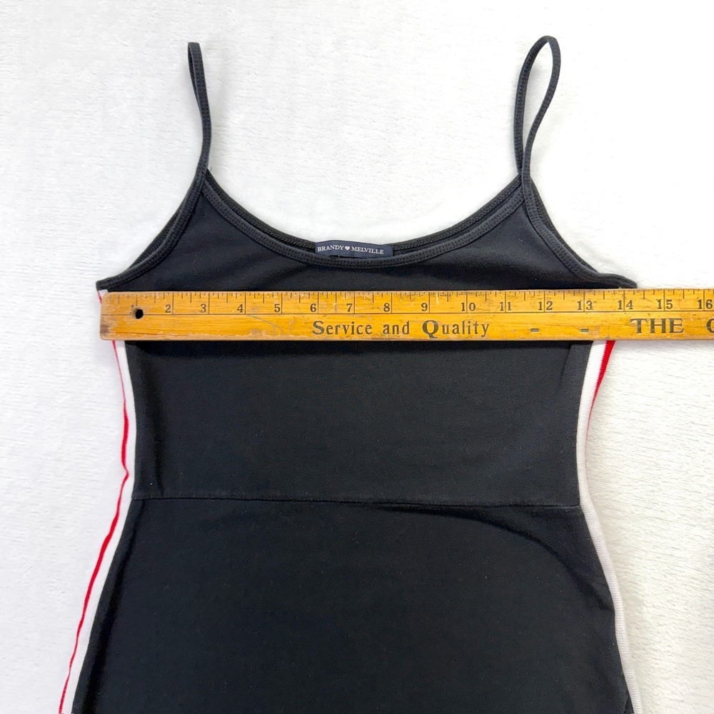 Brandy Melville Mini Dress Womens One Size Black Red White Side Stripe Italy - Picture 8 of 9